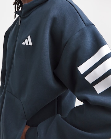 adidas Fleece 3 Stripe Full Zip Hoodie