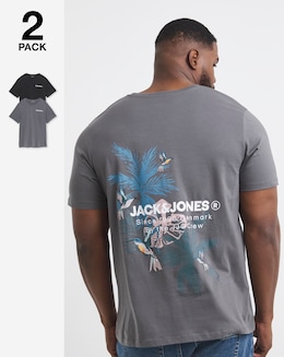 Jack &amp; Jones Hawaii Back Graphic T-Shirt 2 Pack - Multi