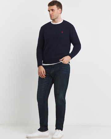 Polo Ralph Lauren Navy Cashmere Mix Cable Jumper