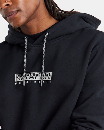 Napapijri Fiemme Mountain Back Graphic Hoodie - Black