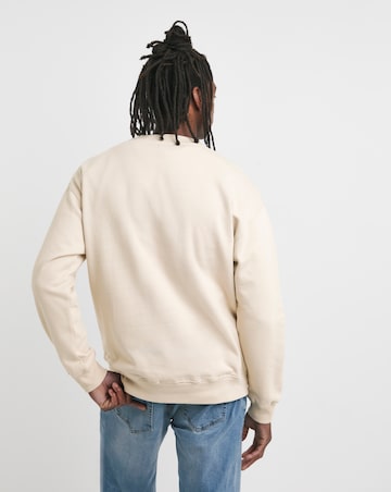 Relaxed Fit Crew Neck Sweatshirt- Stone