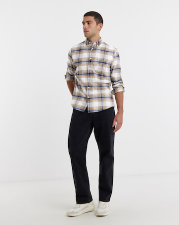 Tommy Hilfiger Long Sleeve Flannel Tartan Shirt - Beige