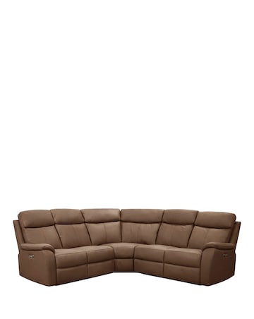 Aspire Kingsmere Leather Power Recliner Corner Sofa