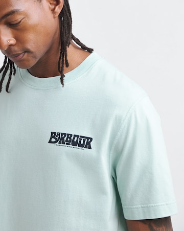 Barbour Frome Short Sleeve Relaxed Back Graphic T-Shirt - Mint Blue