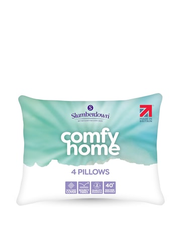 Slumberdown Comfy Home Medium Support Pillow - 4 Pack