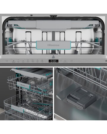 Hisense HV16CUK Fully Integrated Full Size Dishwasher 16 Place Settings Black