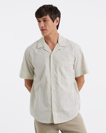 Calvin Klein Jeans Short Sleeve Cotton Poplin Shirt - Beige
