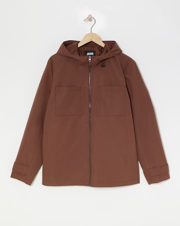 Brown Hooded Zip Up Jacket