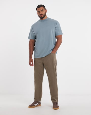 Relaxed Fit Acid Wash T-Shirt- Steel Blue