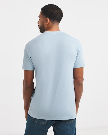 Pure Cotton V Neck T-Shirt Long - Blue Marl