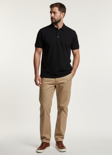 Pure Cotton Black Pique Polo Extra Long Length- Black