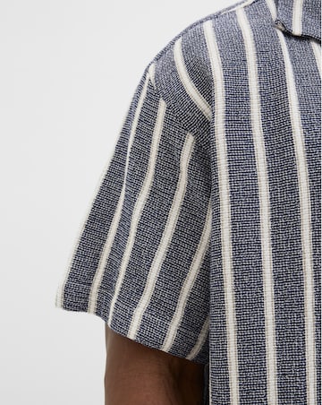 Jack & Jones Coba Stripe Resort Shirt - Blue