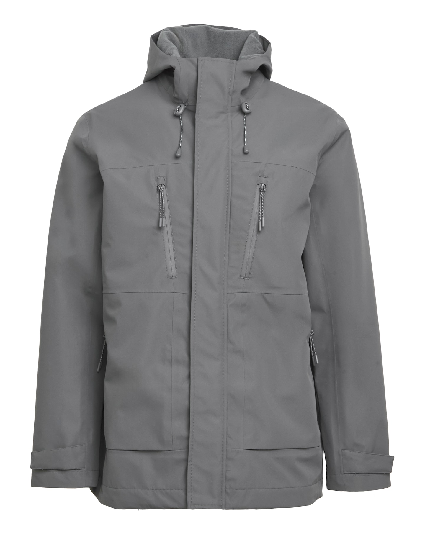 Grey Fleece Lined Waterproof Anorak | Jacamo