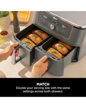 Ninja MAX 6-in-1 Dual Zone Air Fryer 9.5L DZ400UK Gun Metal Grey