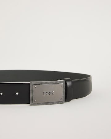 BOSS Icon Plaque Leather Belt