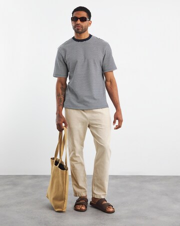 Relaxed Fit Textured Bretton Stripe Reg