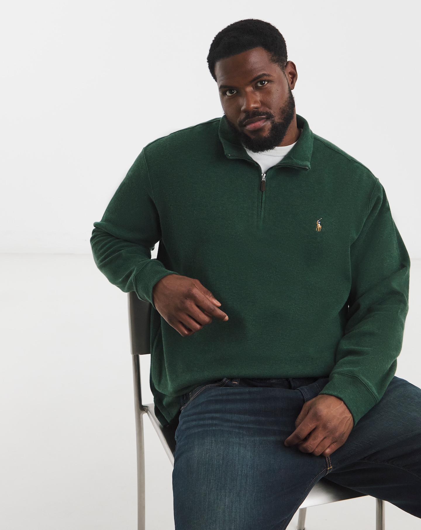 Polo Ralph Lauren 1/4 Zip Sweat Top - Light Blue | Jacamo