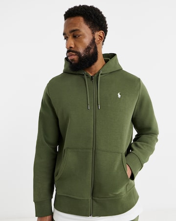 Polo Ralph Lauren Double Knit Zip Through Hoodie - Olive