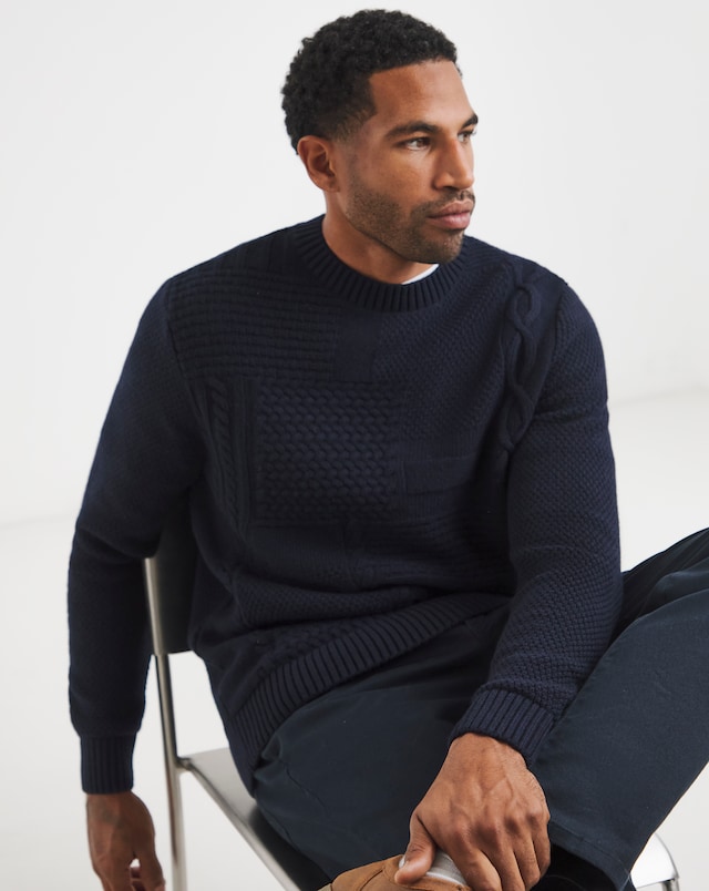 Barbour Casey Cable Crew Neck Sweater - Navy