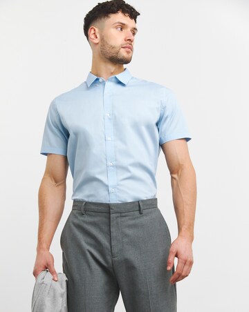 Blue Short Sleeve Formal Shirt Reg