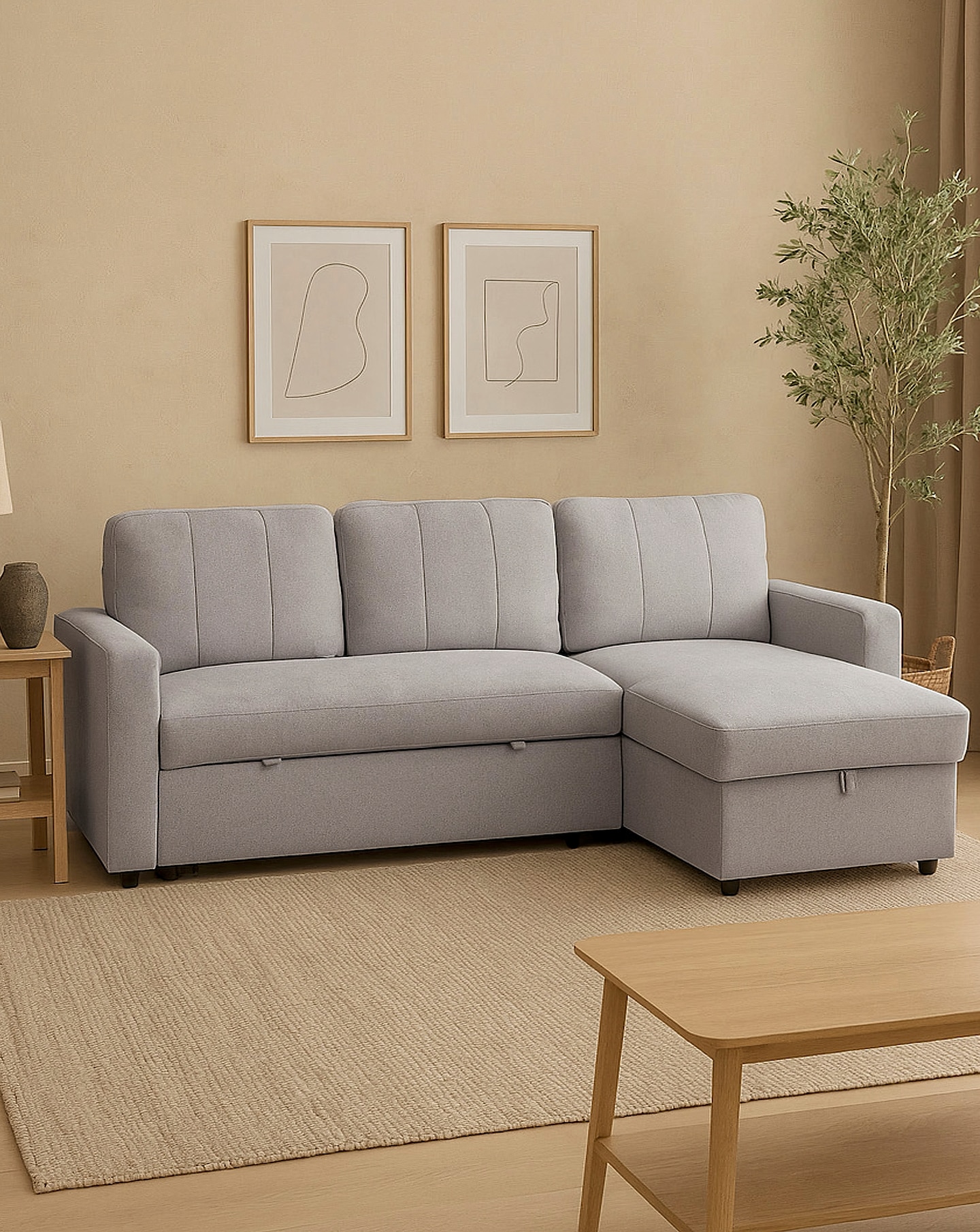 Aspire Nexis Right Corner Chaise Storage Sofa Bed