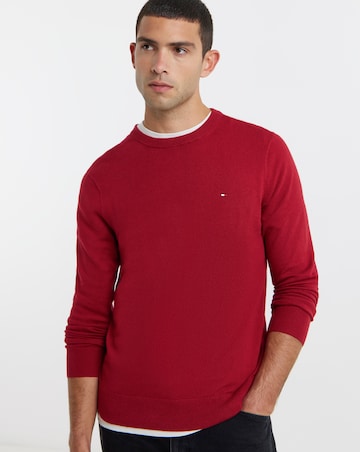 Tommy Hilfiger Cotton Cashmere Crew Neck Jumper - Red