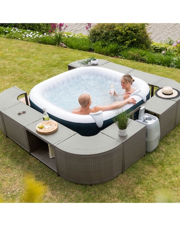 Lay-Z-Spa 188cm Square Rattan Hot Tub Surround
