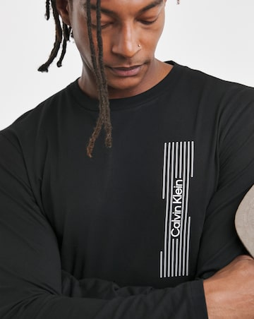Calvin Klein Long SLeeve Black Horizontal Logo T-Shirt