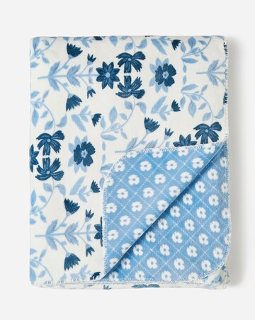 Reversible Floral Fleece Throw