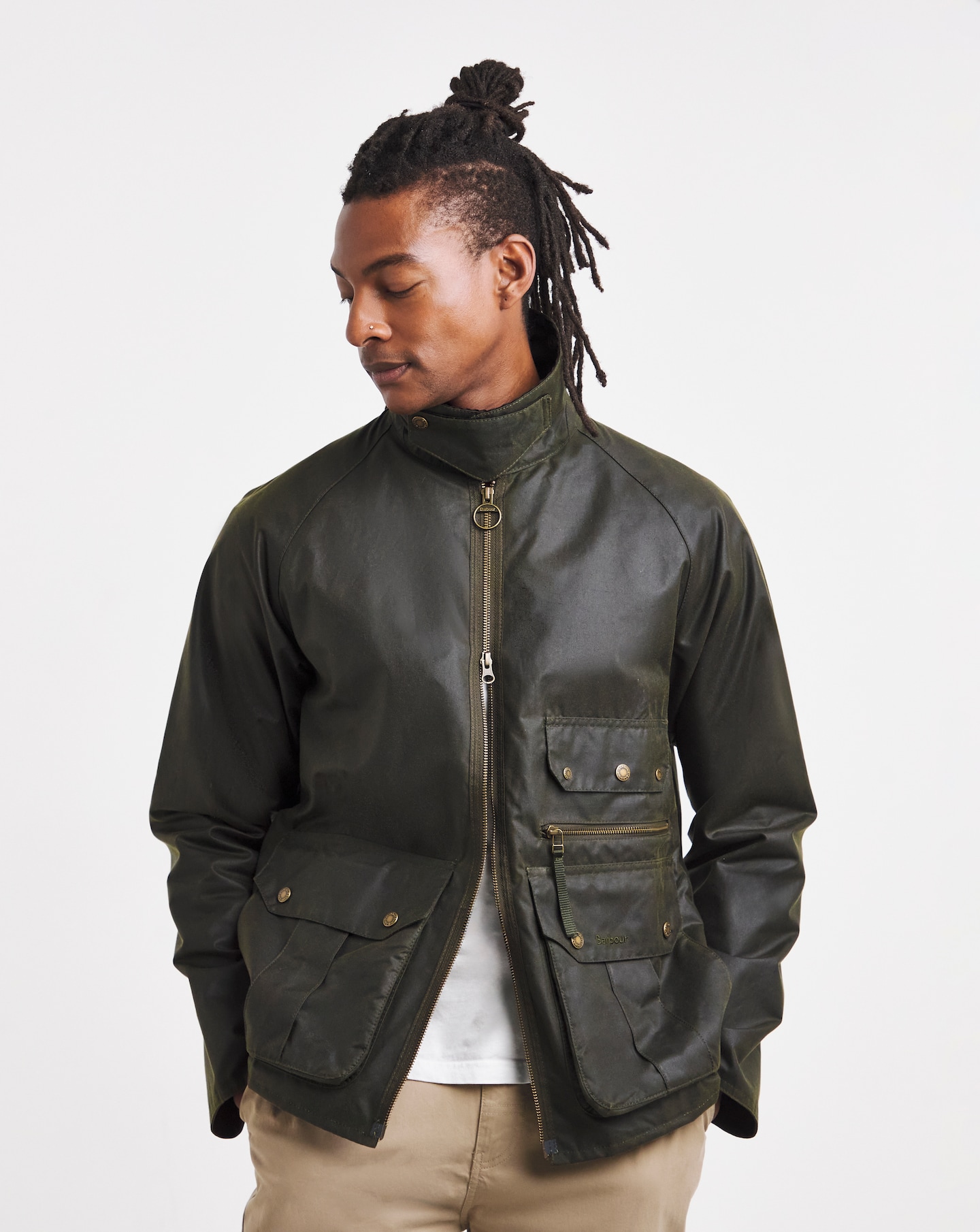 Barbour Re-Engineered Blackett Spey Wax Jacket - Olive | Jacamo