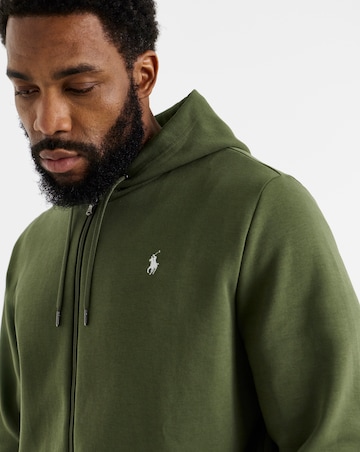 Polo Ralph Lauren Double Knit Zip Through Hoodie - Olive