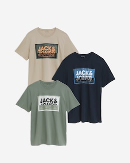Jack &amp; Jones Logan 3 Pack Crew Neck T-Shirt