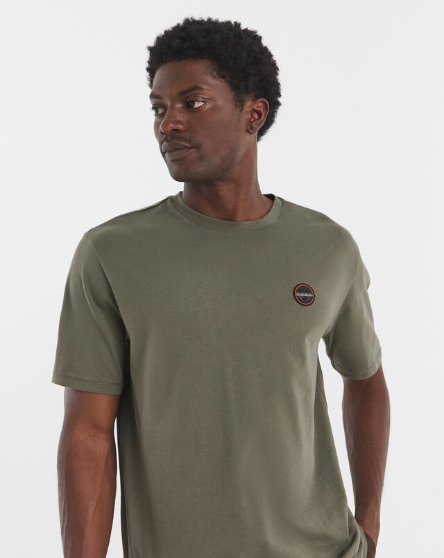 T-shirt col rond manches courtes coton vert kaki femme | La Halle T-shirt col rond manches courtes coton vert kaki femme | La Halle