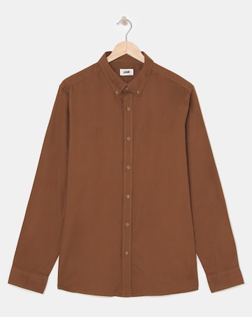 Long Sleeve Brown Oxford Shirt Regular