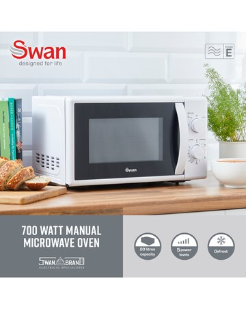 Swan SM4420WHT 20L White Manual Microwave