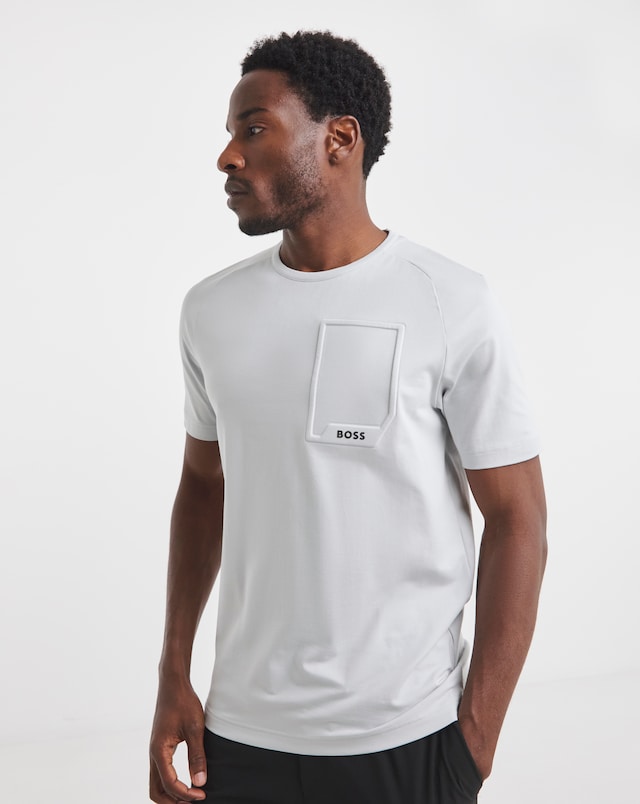 BOSS Short Sleeve Urban Tech T-Shirt - Light Grey