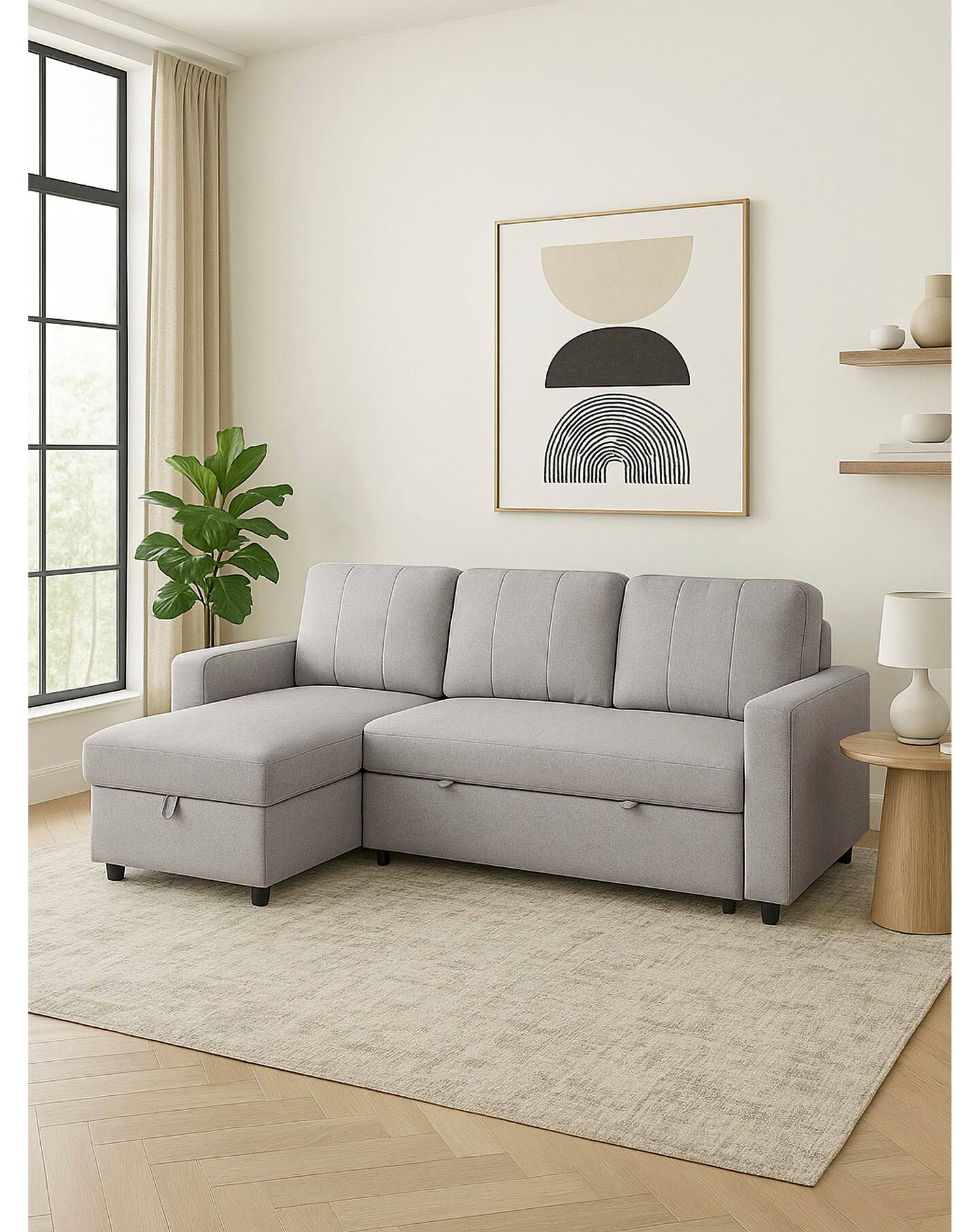 Aspire Nexis Left Corner Chaise Storage Sofa Bed