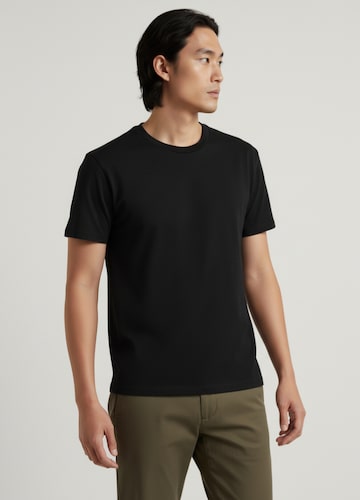 Pure Cotton Crew Neck T-Shirt Long- Black