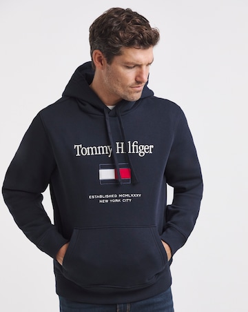 Tommy Hilfiger Embroidered Flag Hoodie - Navy
