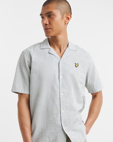 Lyle & Scott Linen Blend Oxford Revere Shirt - Green