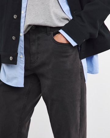 Blackwash Loose Fit Stretch Jeans