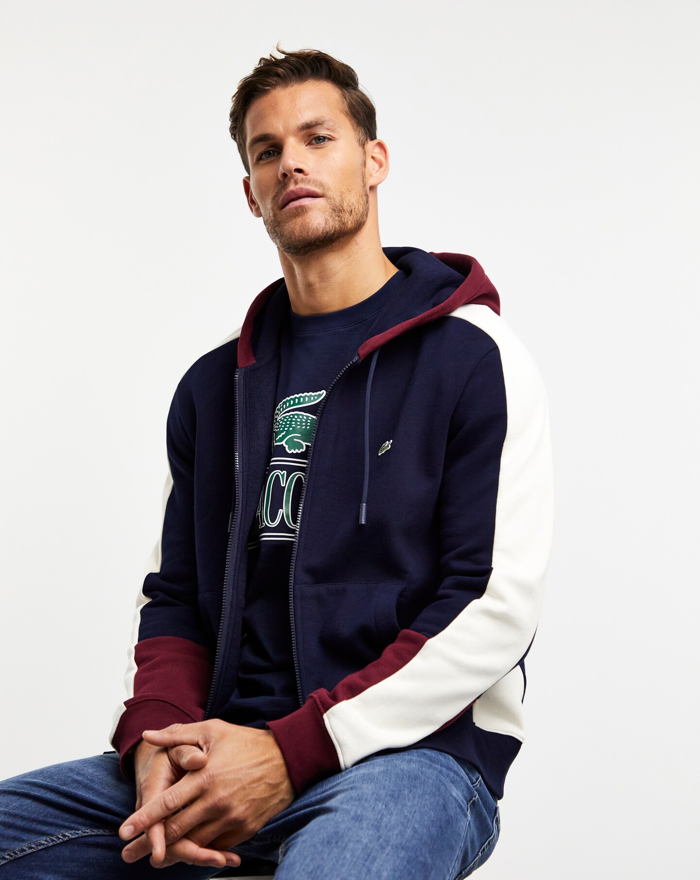 Lacoste Colourblock Hoodie Jacamo