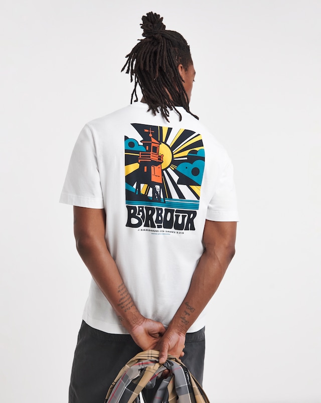 Barbour Frome Short Sleeve Relaxed Back Graphic T-Shirt - White