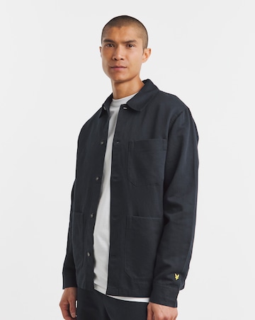 Lyle & Scott Linen Blend Overshirt - Navy