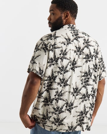 Jack & Jones Jeff Printed Resort Shirt -Cream/Black
