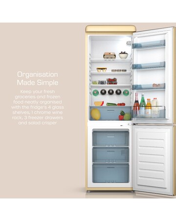Swan SR11020CNE Retro 60/40 Fridge Freezer - Cream