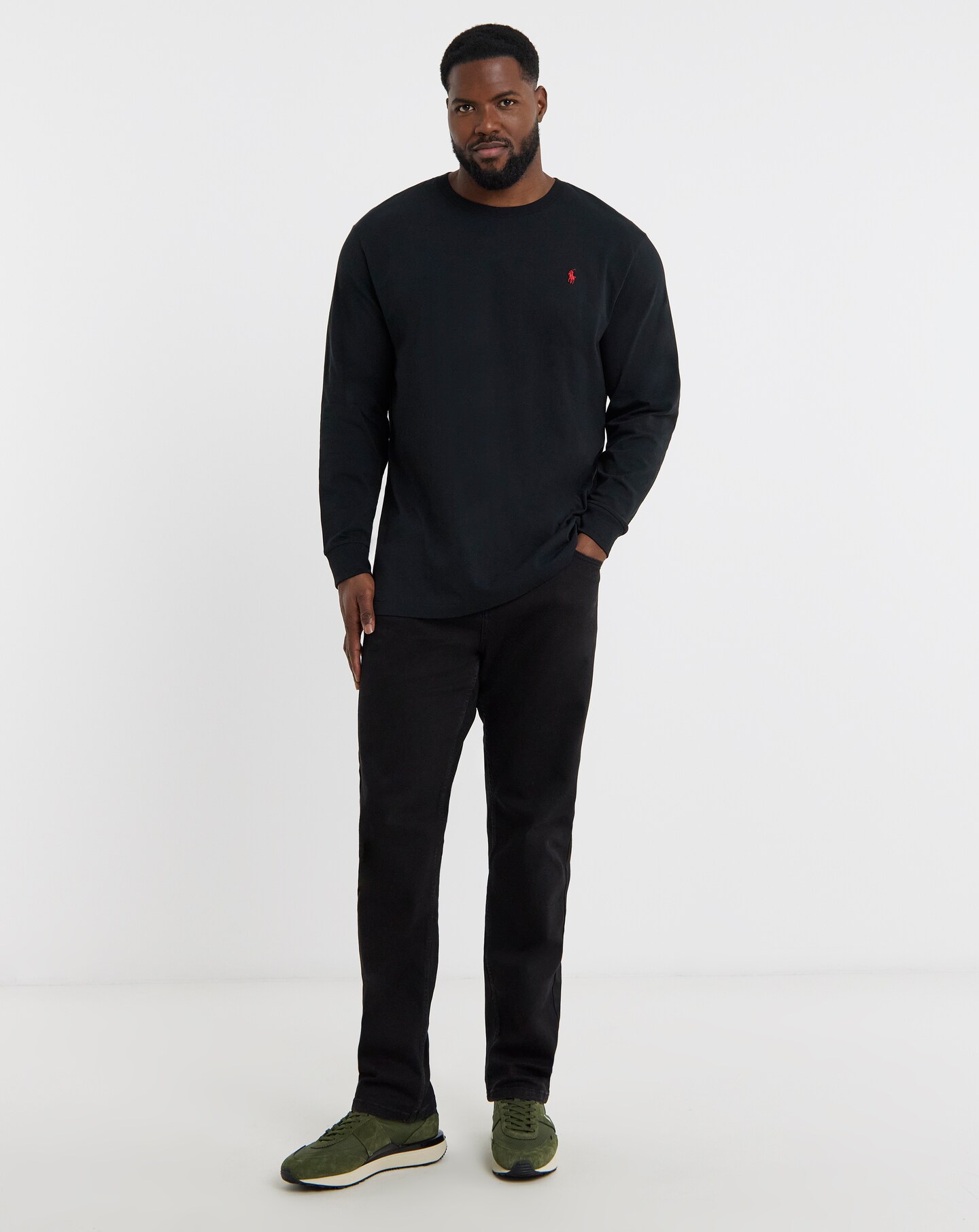 Polo Ralph Lauren Classic Long Sleeve Black T-Shirt | Jacamo