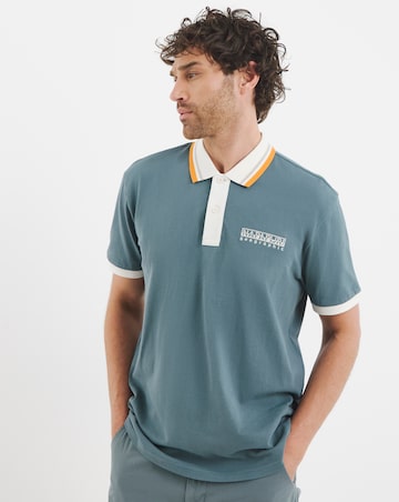 Napapijri Murlo Tipped Polo - Stormy Weat
