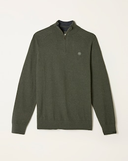 FatFace Rye 1/2 Neck Jumper (Regular &amp; Tall) - Green