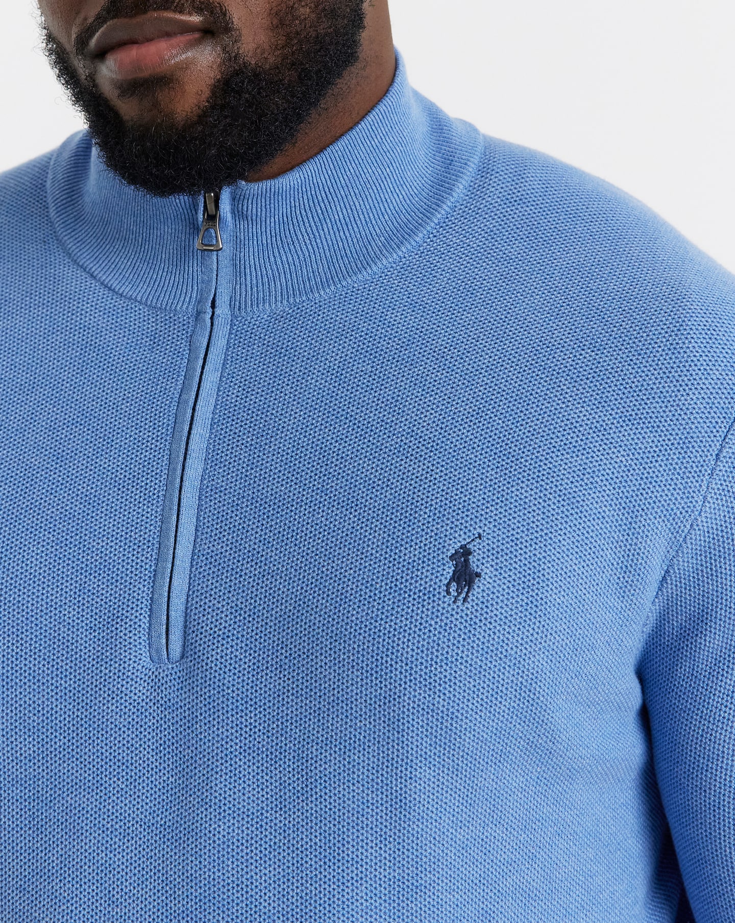 Polo Ralph Lauren 1/4 Zip Jumper - Royal Heather | Jacamo